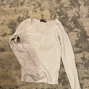 white sleeve brandy top